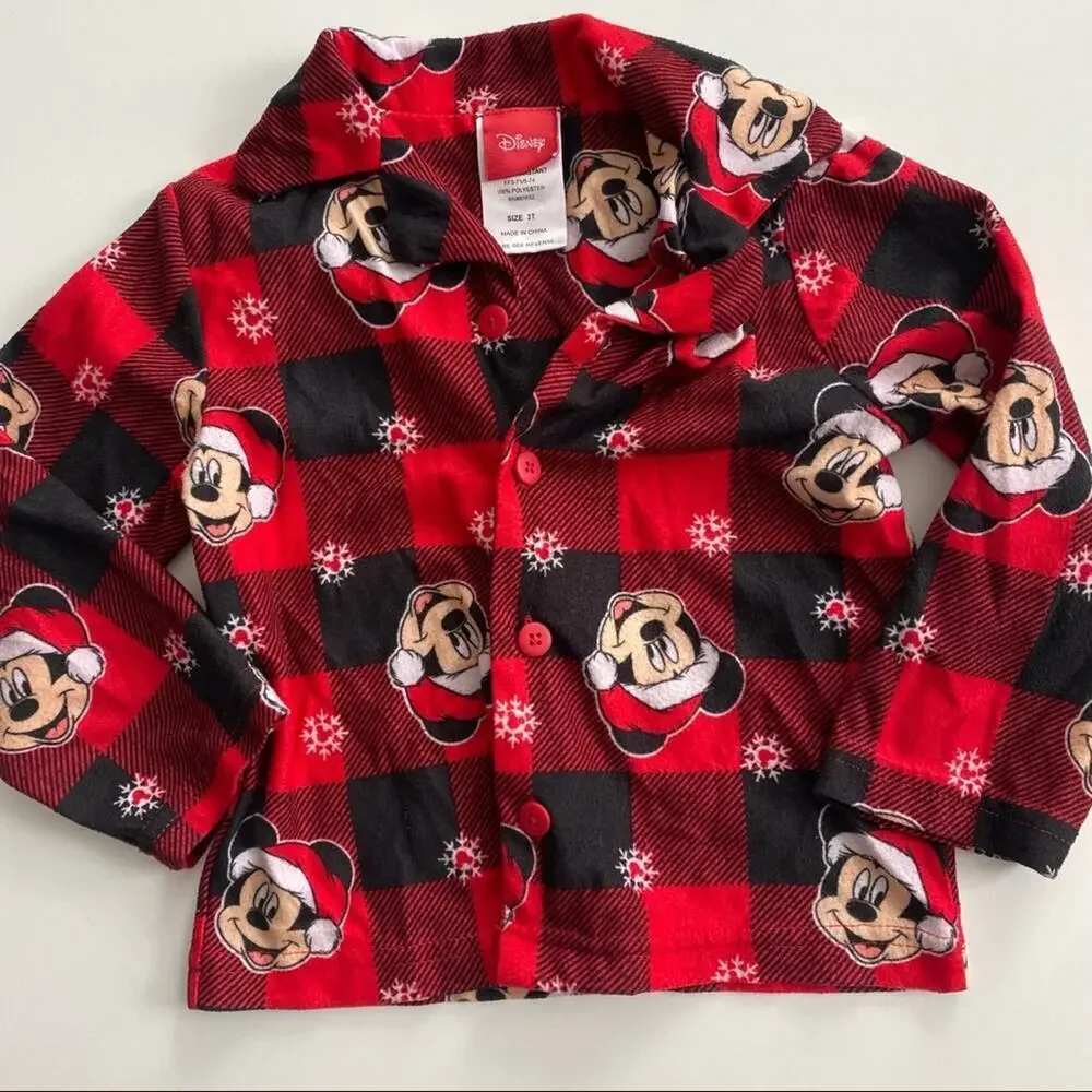 Disney Mickey Mouse Holiday Pajamas Sz 3T Mickey Mouse Pajamas